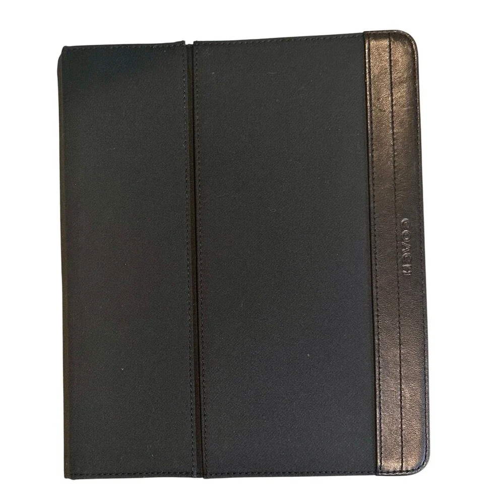 COACH Varick Nylon & Black Leather iPad Folio Case 9.5